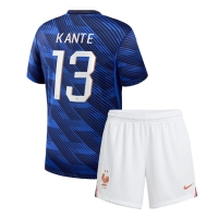 Camiseta Francia Kante #13 Primera Equipación Replica Mundial 2026 para niños mangas cortas (+ Pantalones cortos)